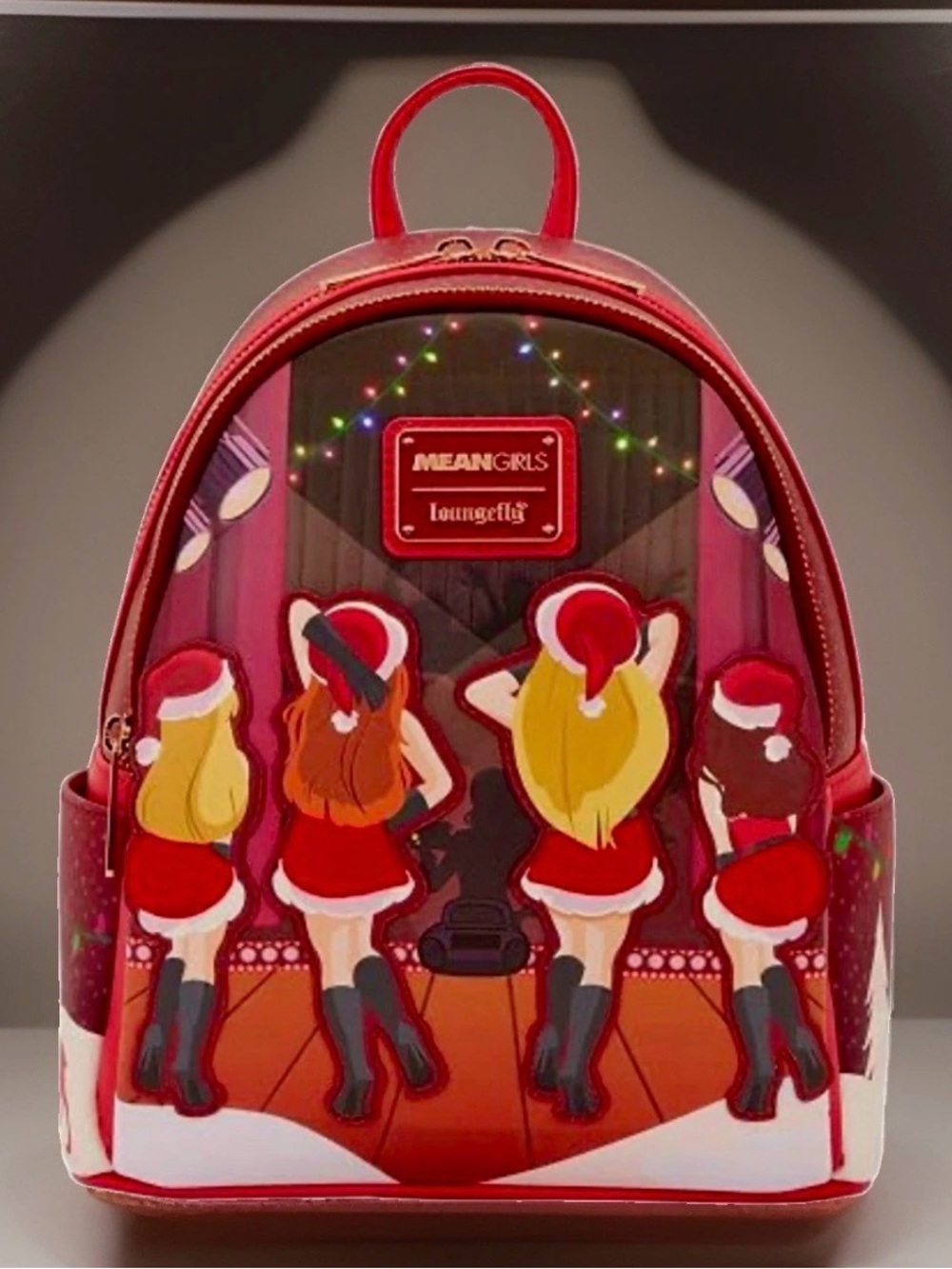 NEW w Tags Loungefly MEAN GIRLS Winter Talent Show Christmas Lights Up Backpack